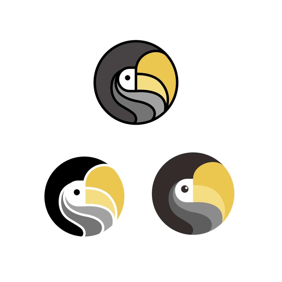 conjunto de diseño de logotipo de pájaro guacamayo tucán vector