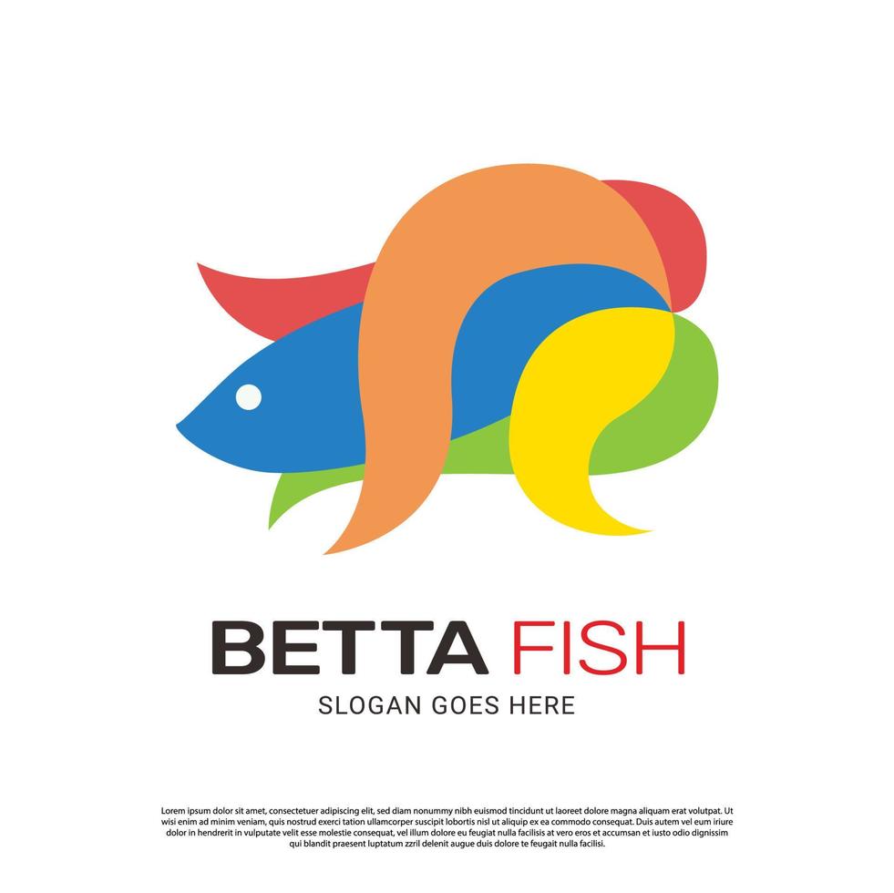 Betta hobby fish logo template design vector