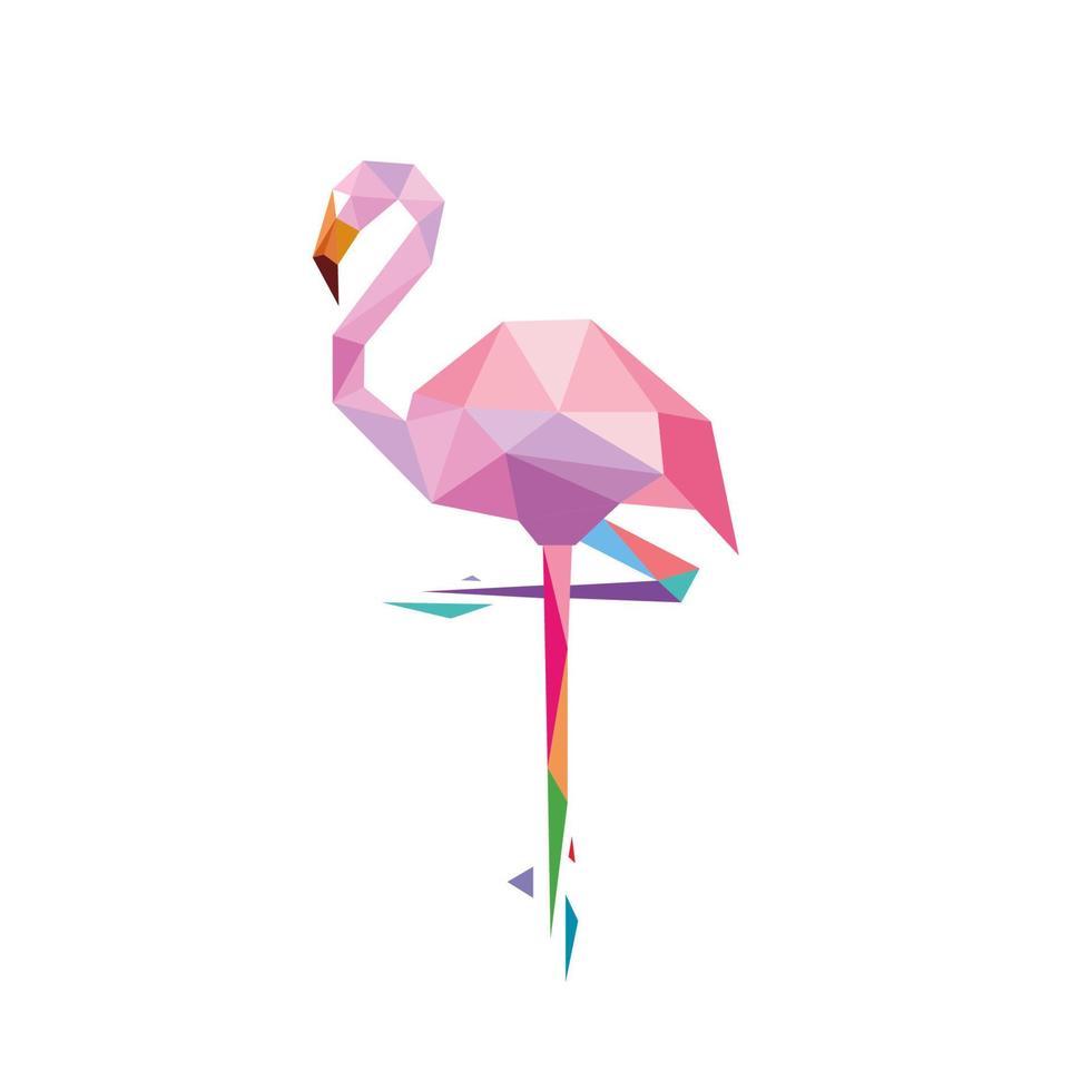 diseño de plantilla de logotipo de pájaro flamenco vector