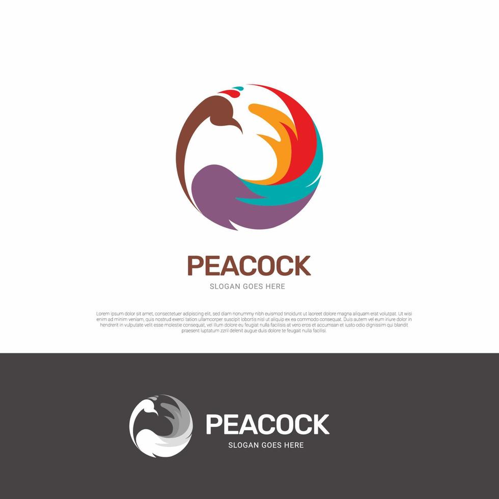 Peacock bird animal logo icon symbol vector