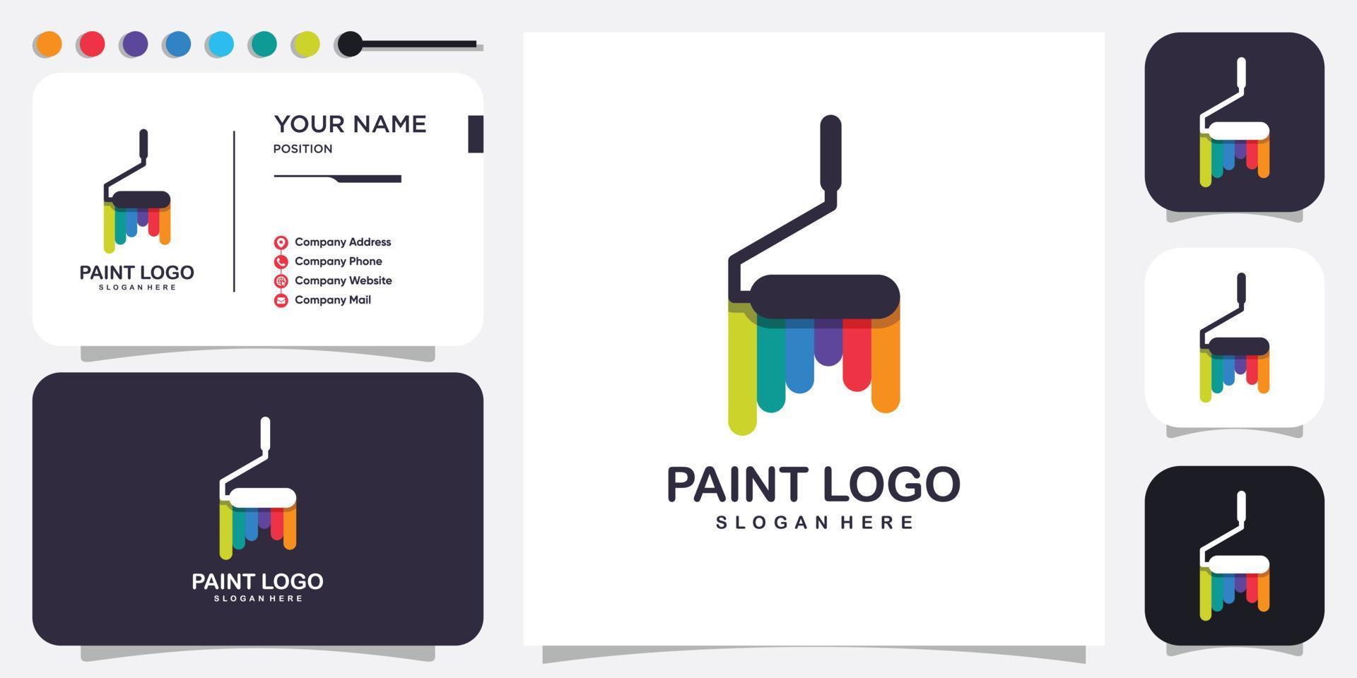 Paint logo abstract with modern concept Premium Vector