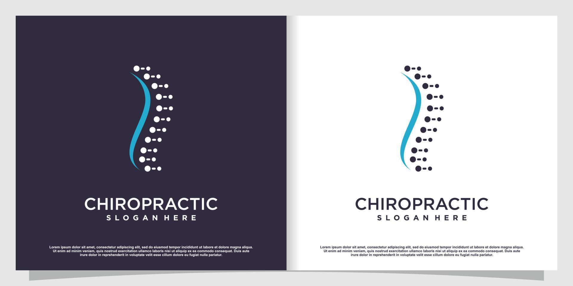 Chiropractic logo design with unique element style Premium Vector part 3