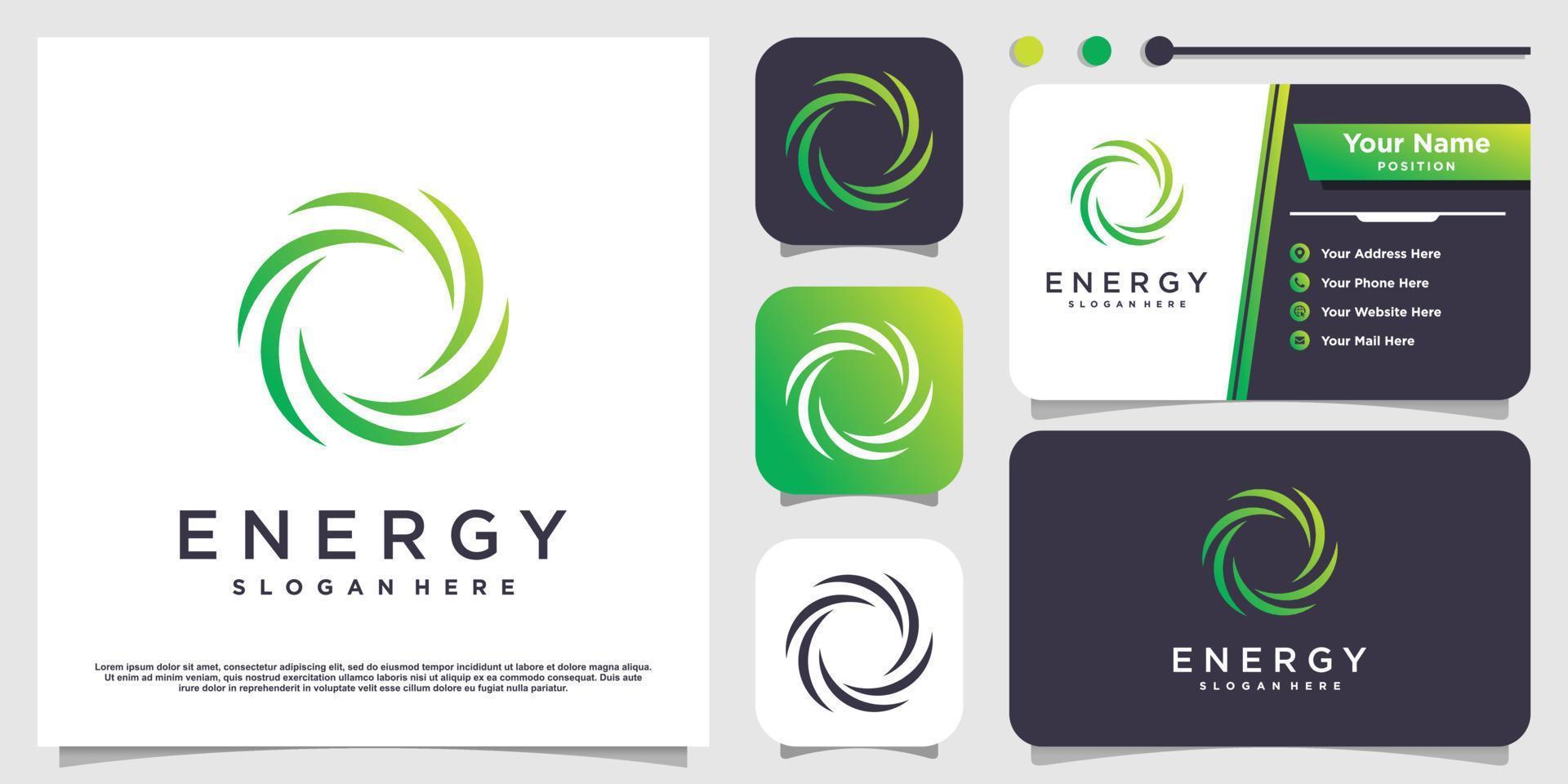 diseño de logotipo de energía con vector premium de elemento creativo