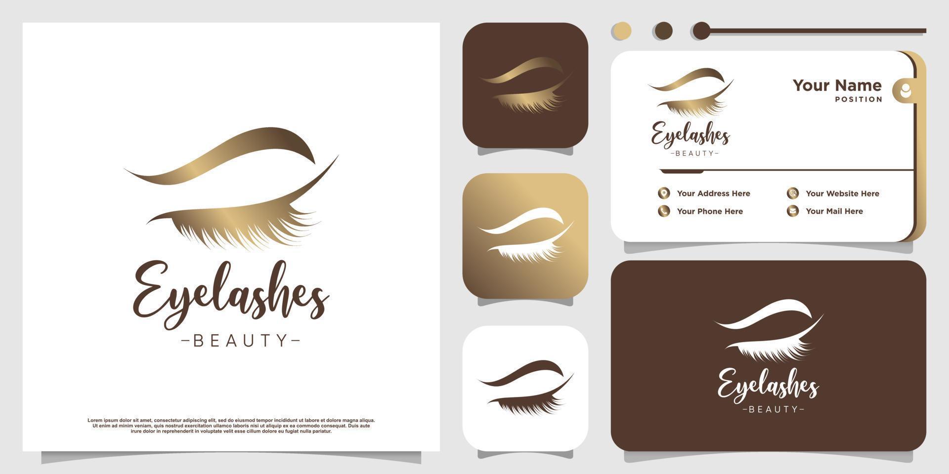 Eye lashes logo design with creative modern concept Premium Vector part 4