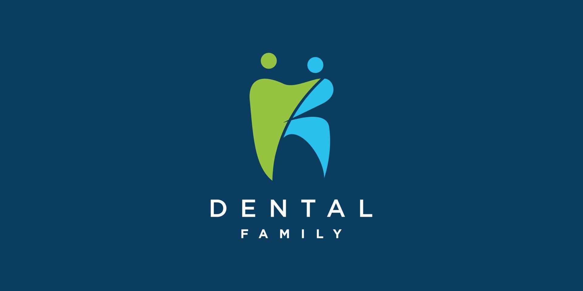 logotipo dental familiar con vector premium de estilo abstracto humano parte 1