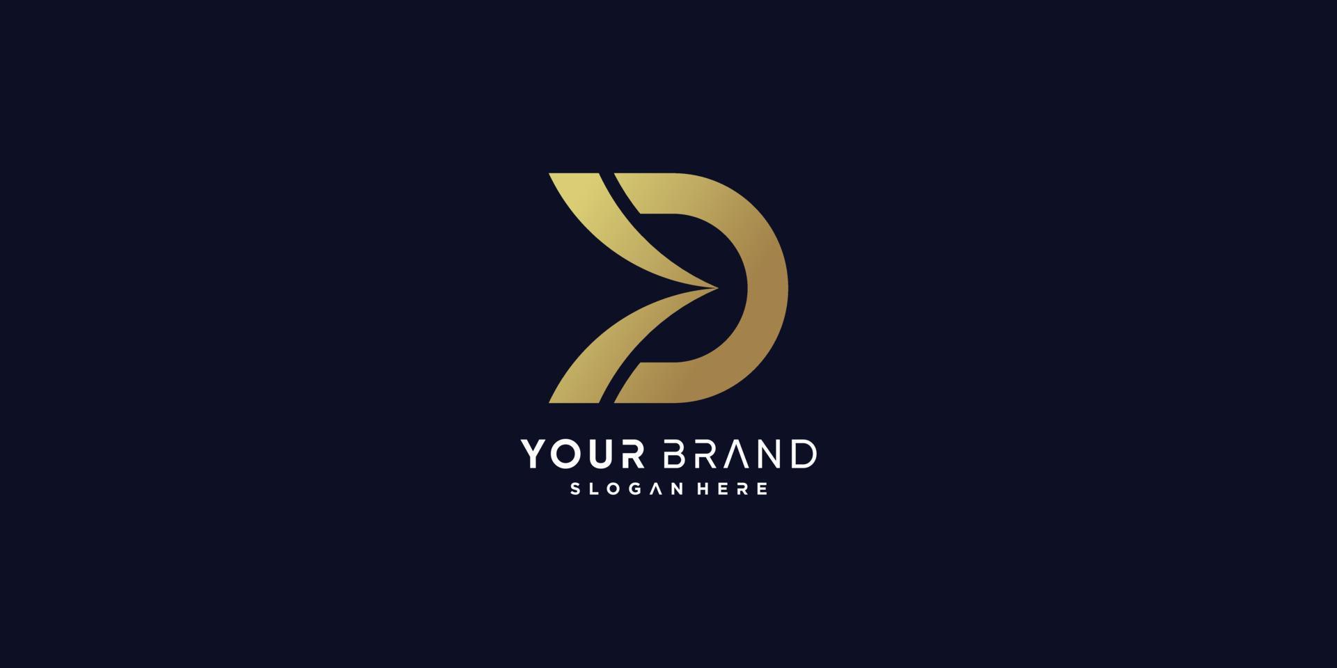 Golden D letter logo with modern creative concept Premium Vector part 3
