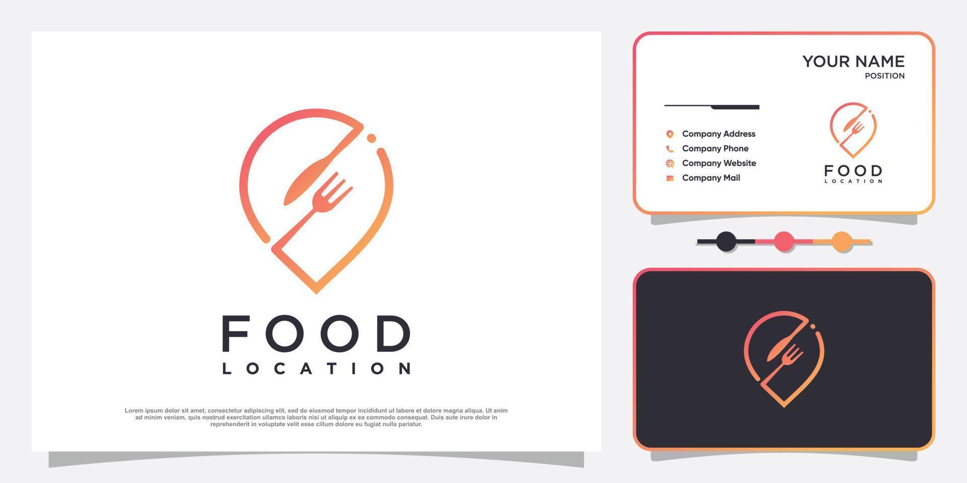 logotipo de ubicación de alimentos con estilo de elemento simple y creativo vector premium parte 4