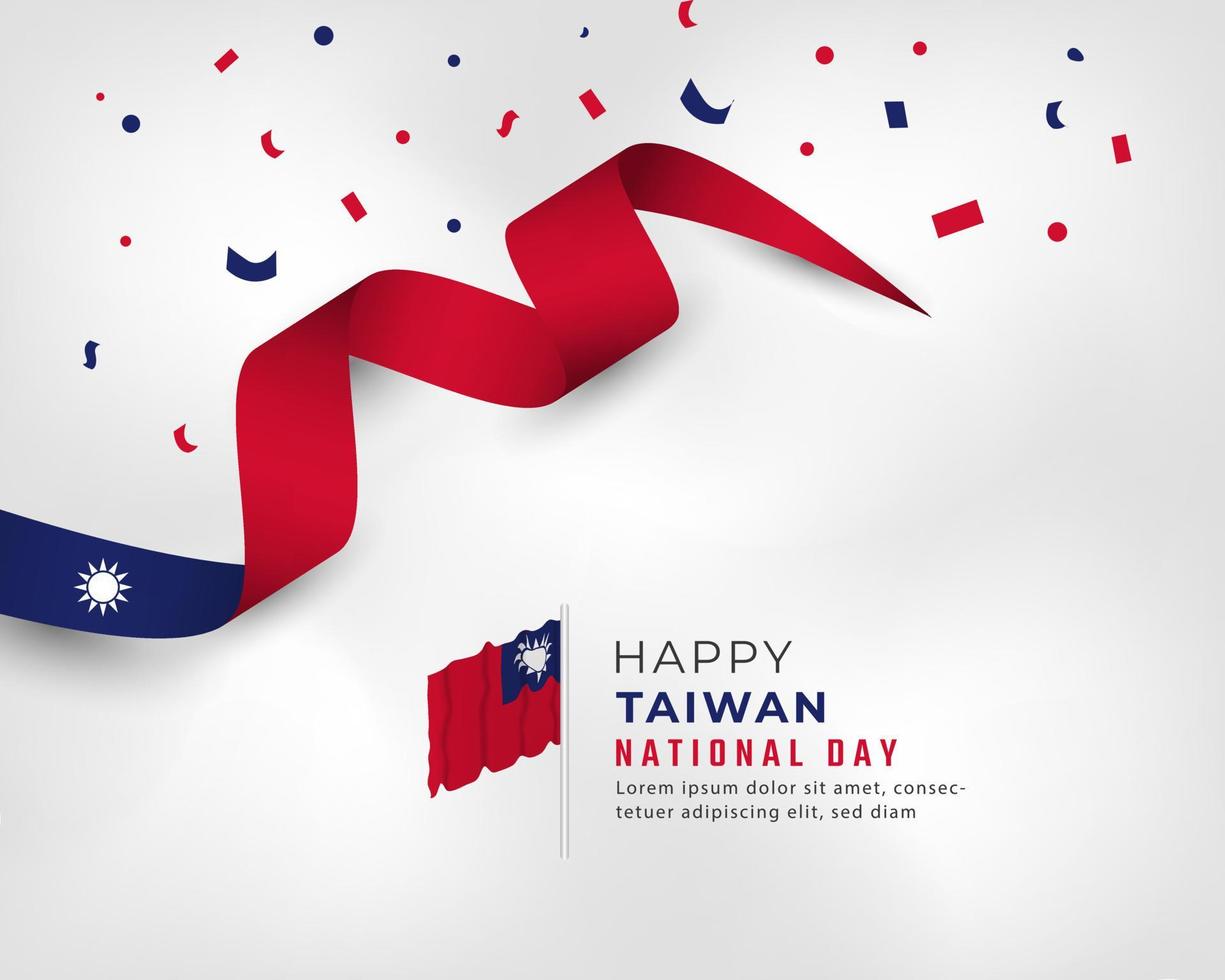 Happy Taiwan National Day October 10th Celebration Vector Design Illustration. Template for Poster, Banner, Advertising, Greeting Card or Print Design Element