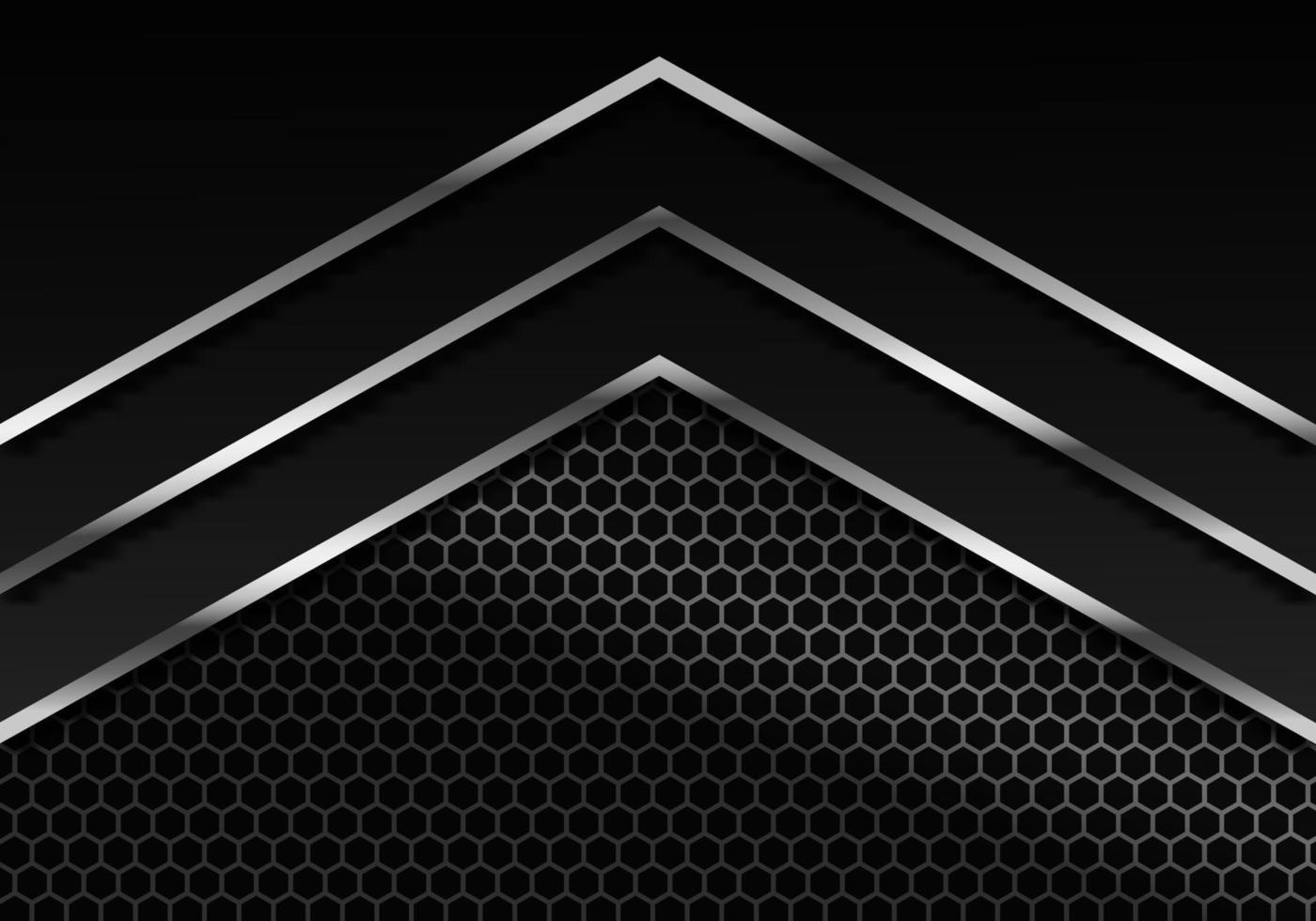 Abstract Dark Carbon Fiber Texture and Metal Lines Chromium on Metallic Hexagon Modern Technology Design Background vector