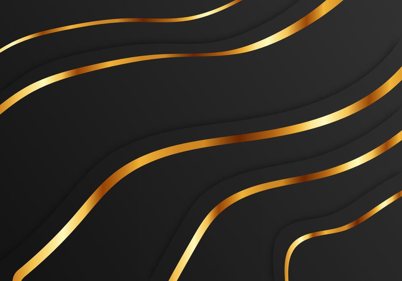 Abstract Premium Shiny Color Gold Wave Luxury on Dark Background with Copy Space vector