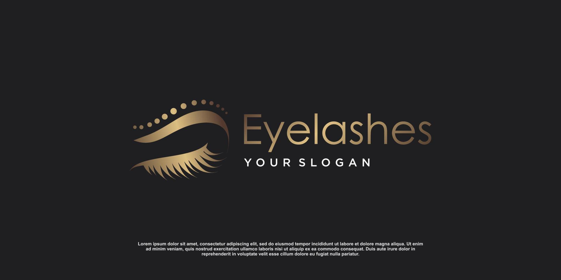 Eye lashes logo design with creative modern concept Premium Vector part 7