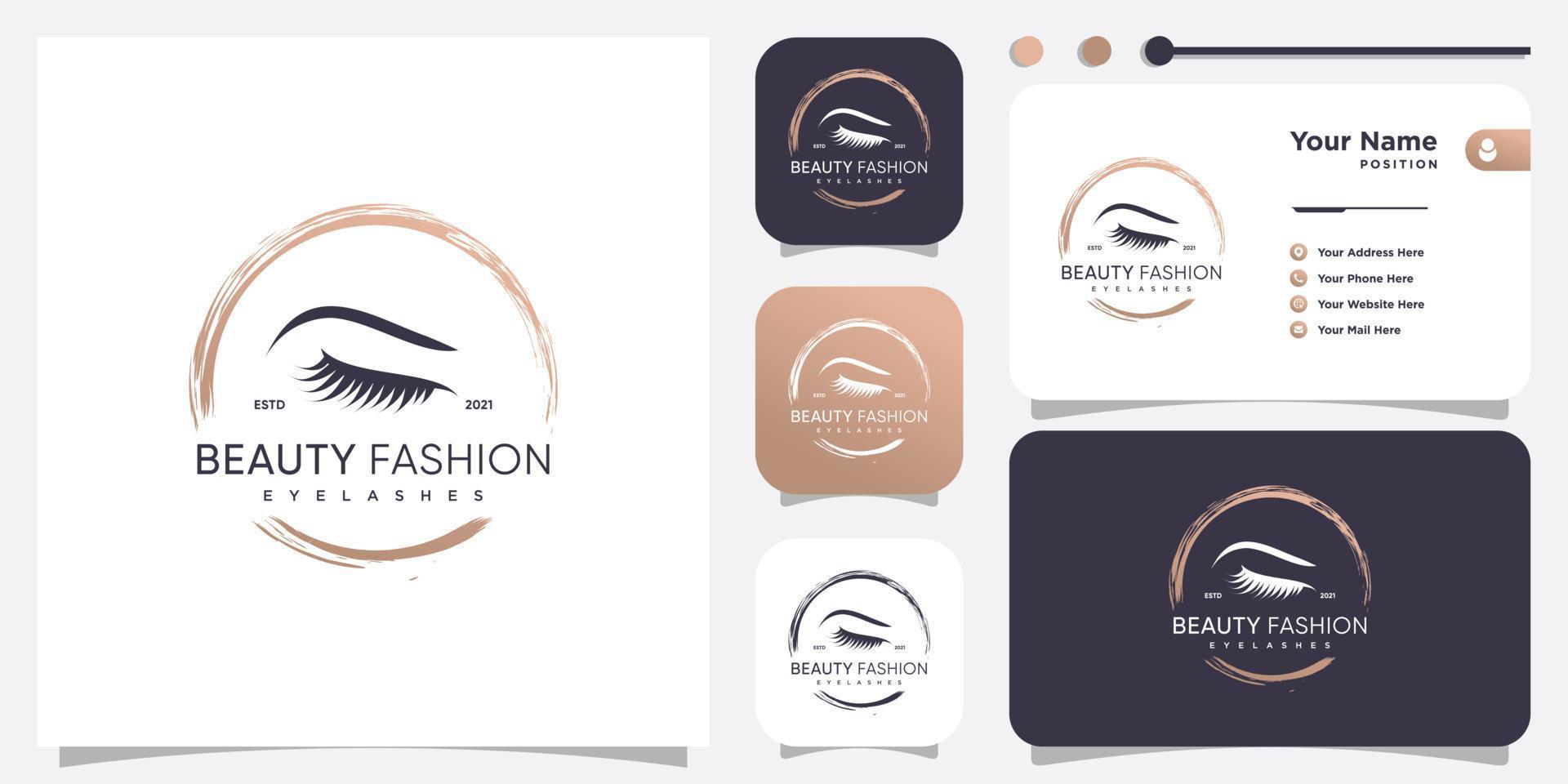 Eye lashes logo design with creative modern concept Premium Vector part 5
