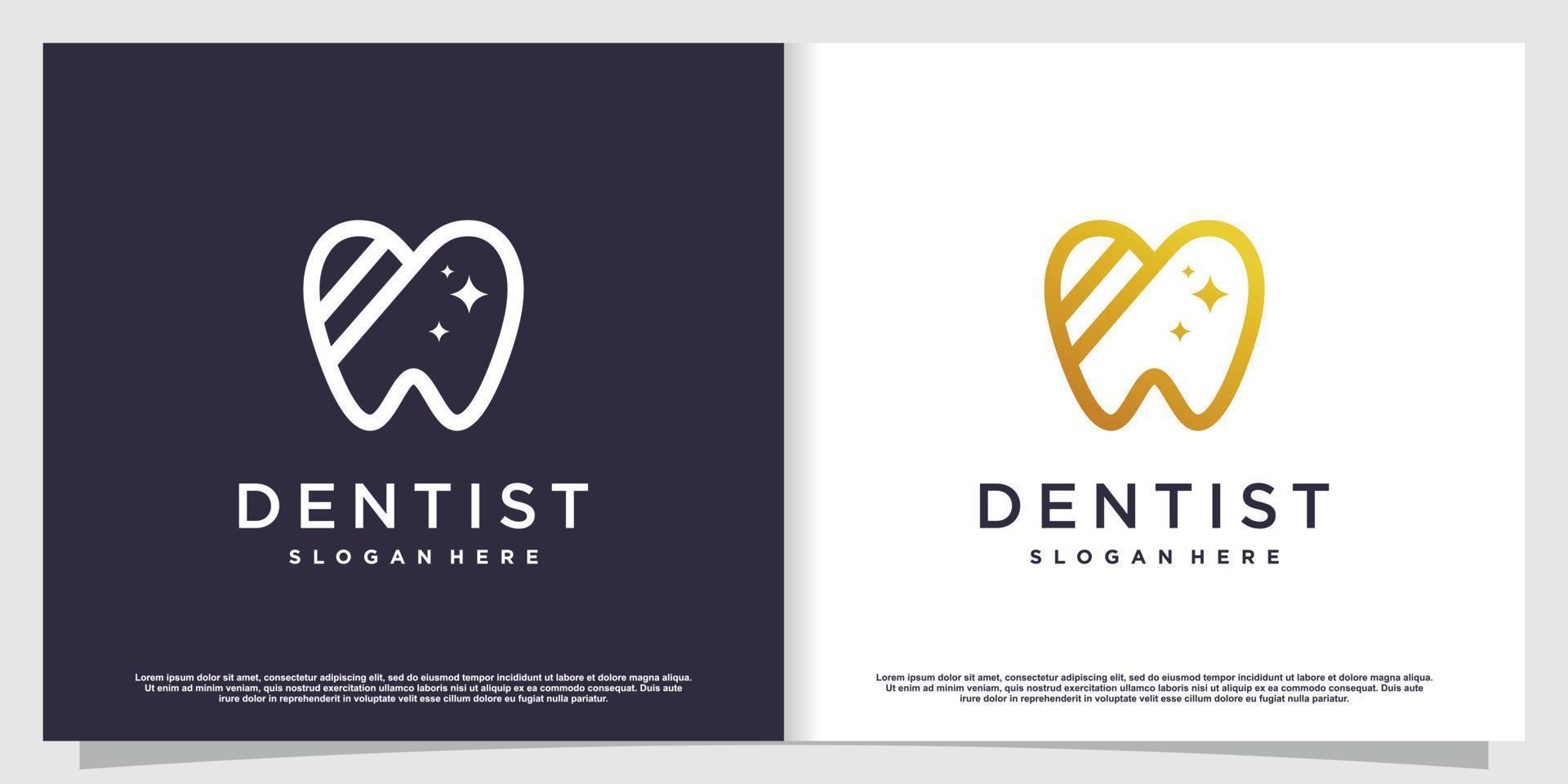 diseño de logotipo dental con parte de vector premium de estilo de elemento creativo 11