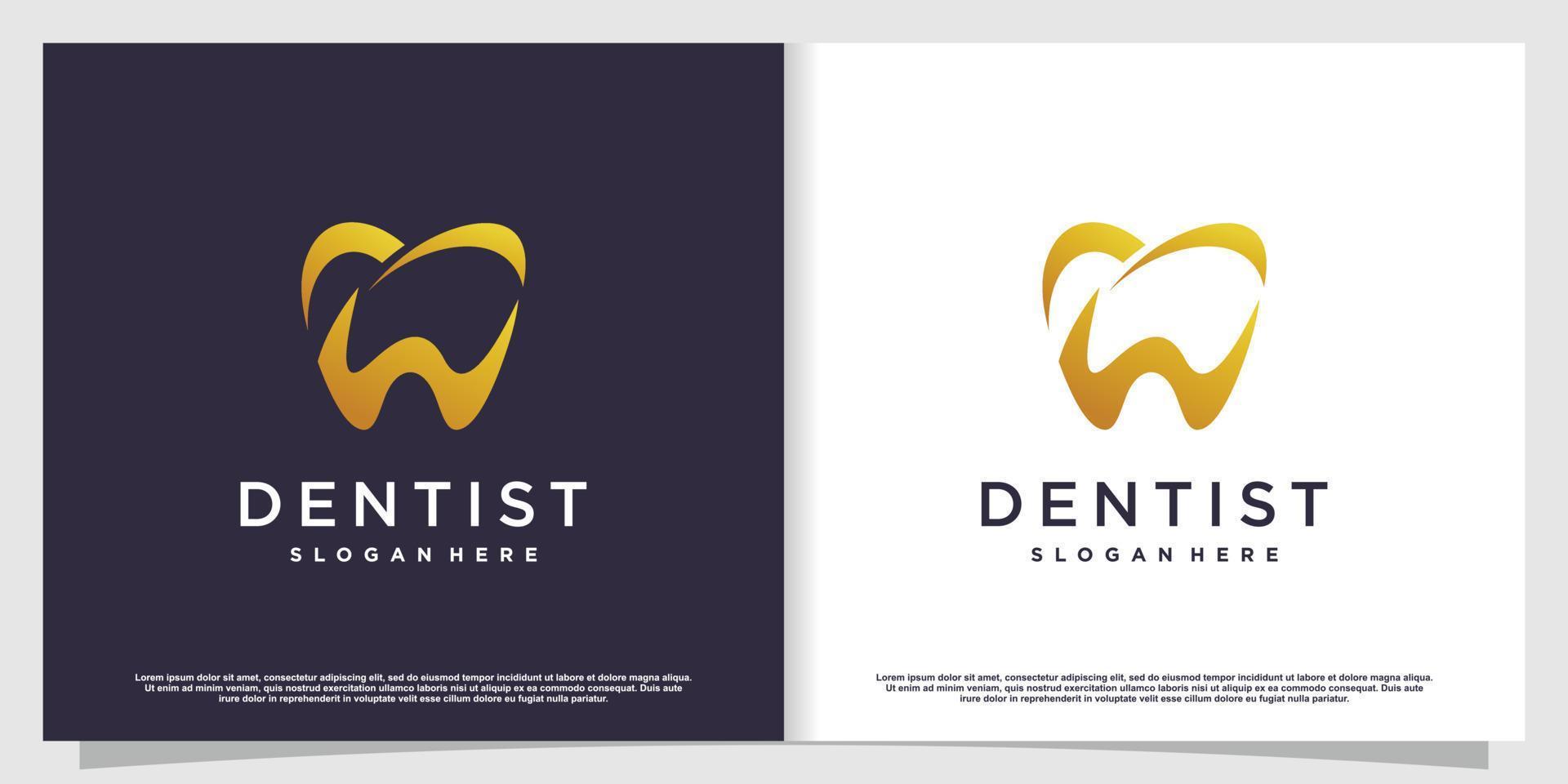 Dental logo design with creative element style Premium Vector part 1