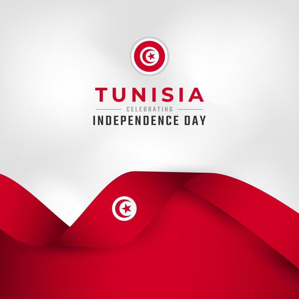 Happy Tunisia Independence Day March 20th Celebration Vector Design Illustration. Template for Poster, Banner, Advertising, Greeting Card or Print Design Element