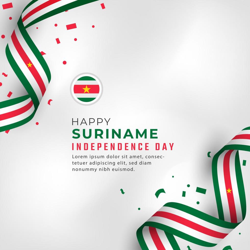 Happy Suriname Independence Day November 25th Celebration Vector Design Illustration. Template for Poster, Banner, Advertising, Greeting Card or Print Design Element