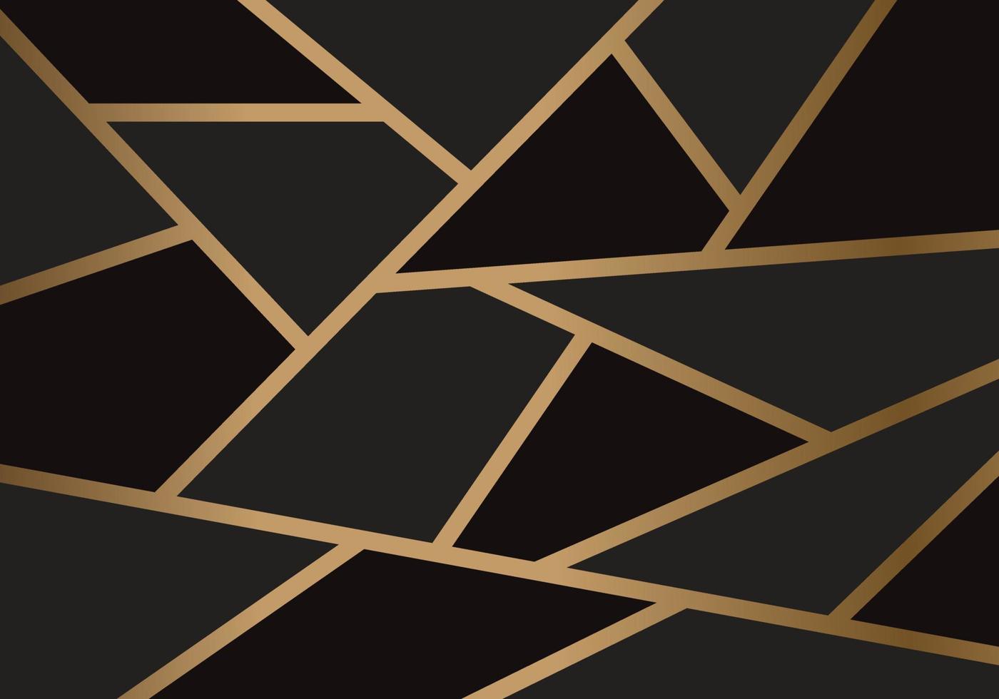 Modern Mosaic Wallpaper Dark Black and Golden Lines Pattern Background Texture vector