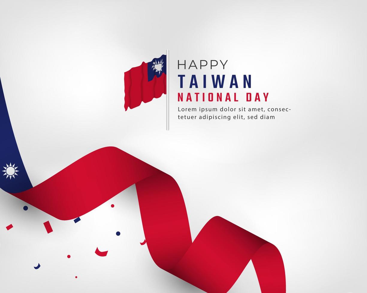 Happy Taiwan National Day October 10th Celebration Vector Design Illustration. Template for Poster, Banner, Advertising, Greeting Card or Print Design Element