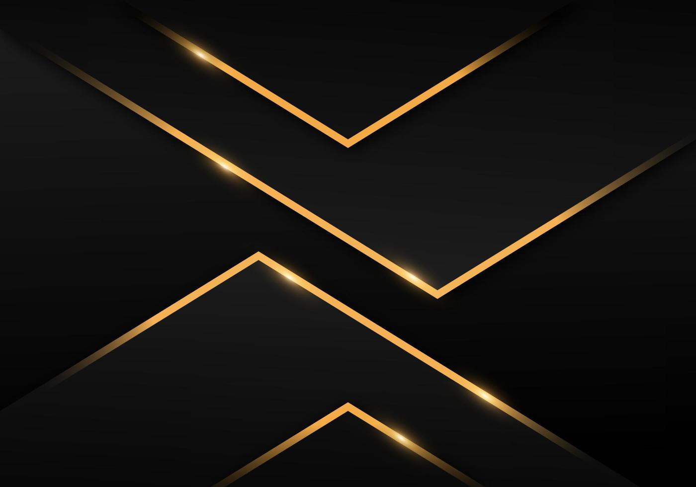 Abstract Premium Black Geometric Overlap Layers with Stripe Golden Line Luxury Style on Dark Background with Copy Space vector