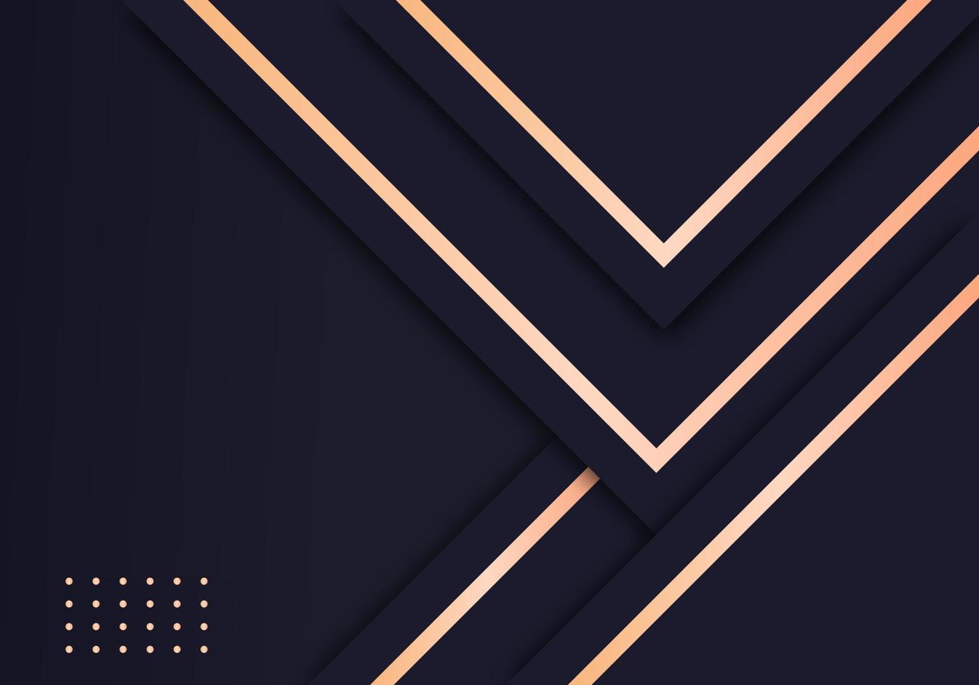 Abstract Shiny Gold Lines Diagonal Geometric Overlap Luxurious Dark Navy Purple Background with Copy Space for Text vector