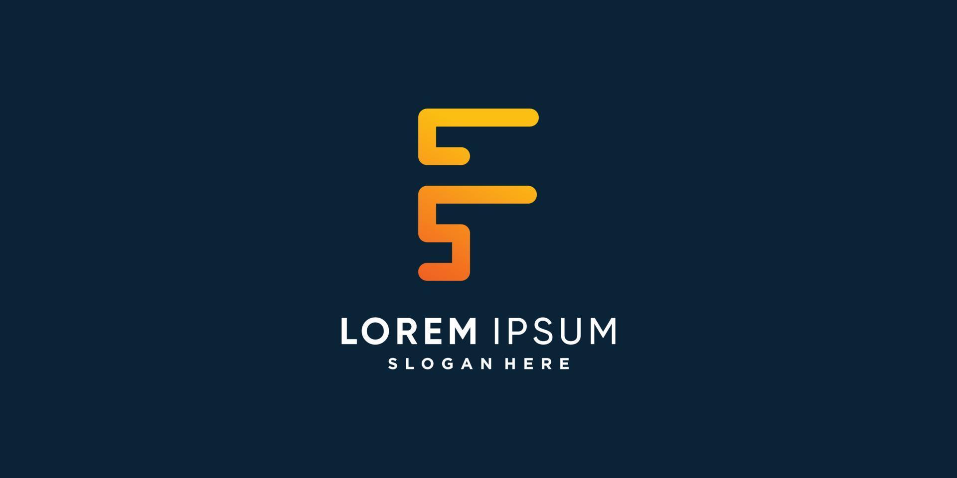 colección de logotipos f con concepto de elemento creativo premium vector parte 5