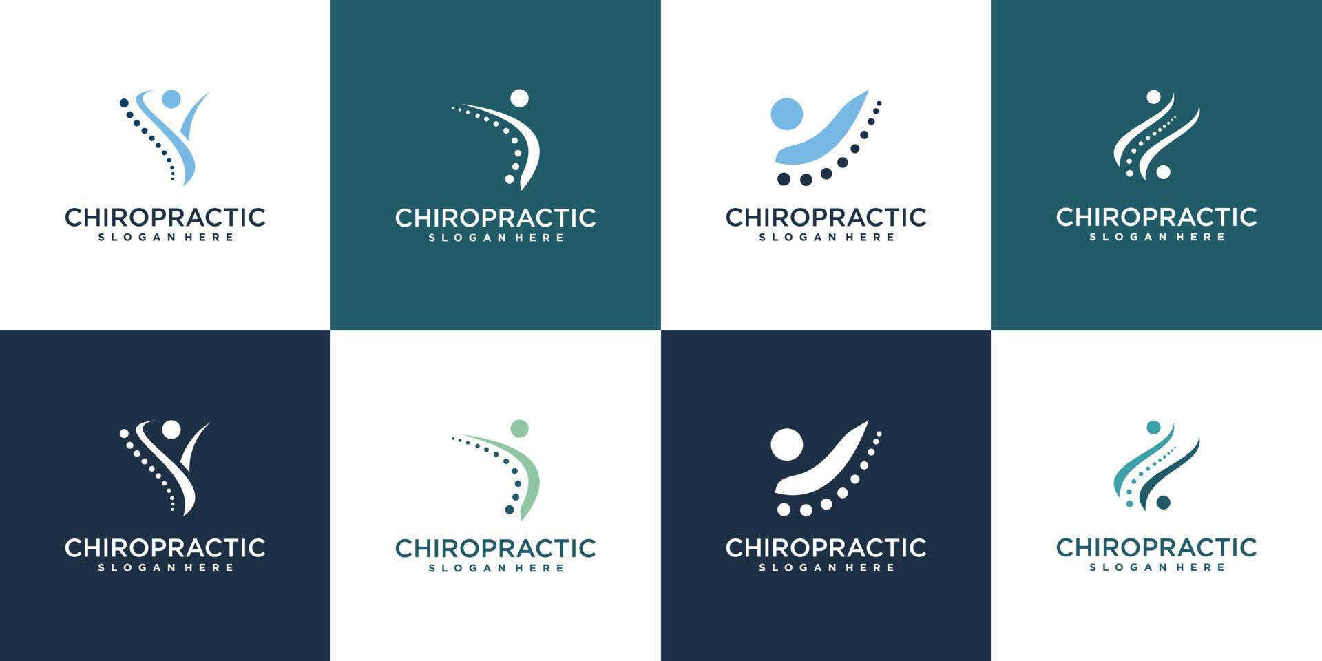 Chiropractic logo collection with modern style Premium Vector