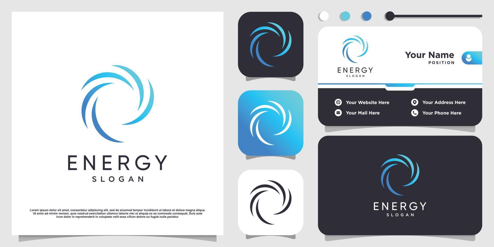 Energy logo design with modern abstract style Premium Vector