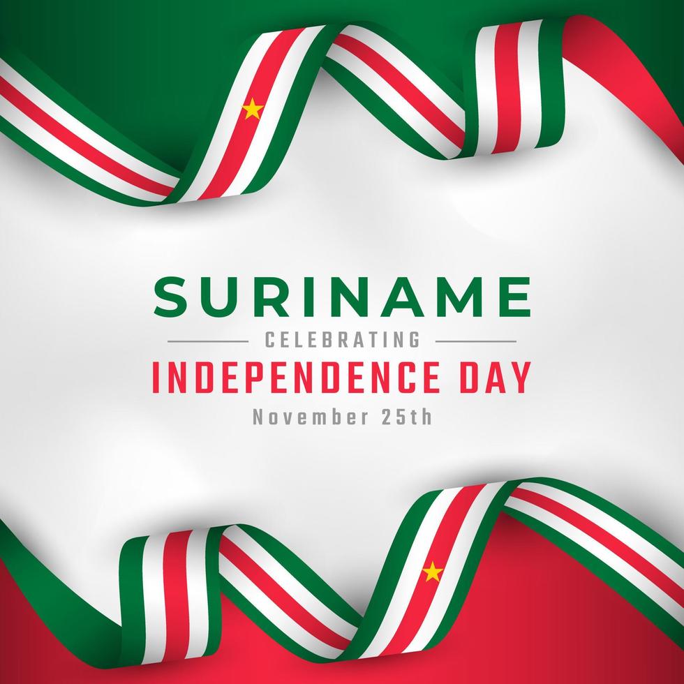 feliz día de la independencia de surinam 25 de noviembre celebración ilustración de diseño vectorial. plantilla para poster, pancarta, publicidad, tarjeta de felicitación o elemento de diseño de impresión vector