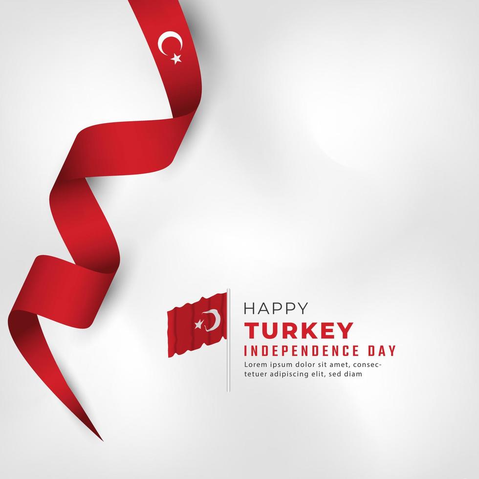 Happy Turkey Independence Day October 29th Celebration Vector Design Illustration. Template for Poster, Banner, Advertising, Greeting Card or Print Design Element