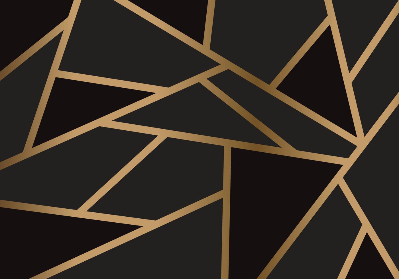 Modern Mosaic Wallpaper Dark Black and Golden Lines Pattern Background Texture vector