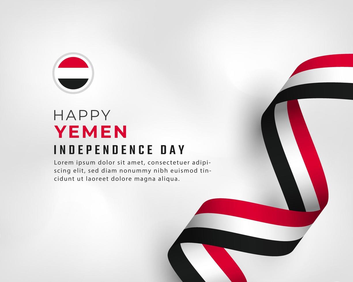 Happy Yemen Independence Day November 30th Celebration Vector Design Illustration. Template for Poster, Banner, Advertising, Greeting Card or Print Design Element