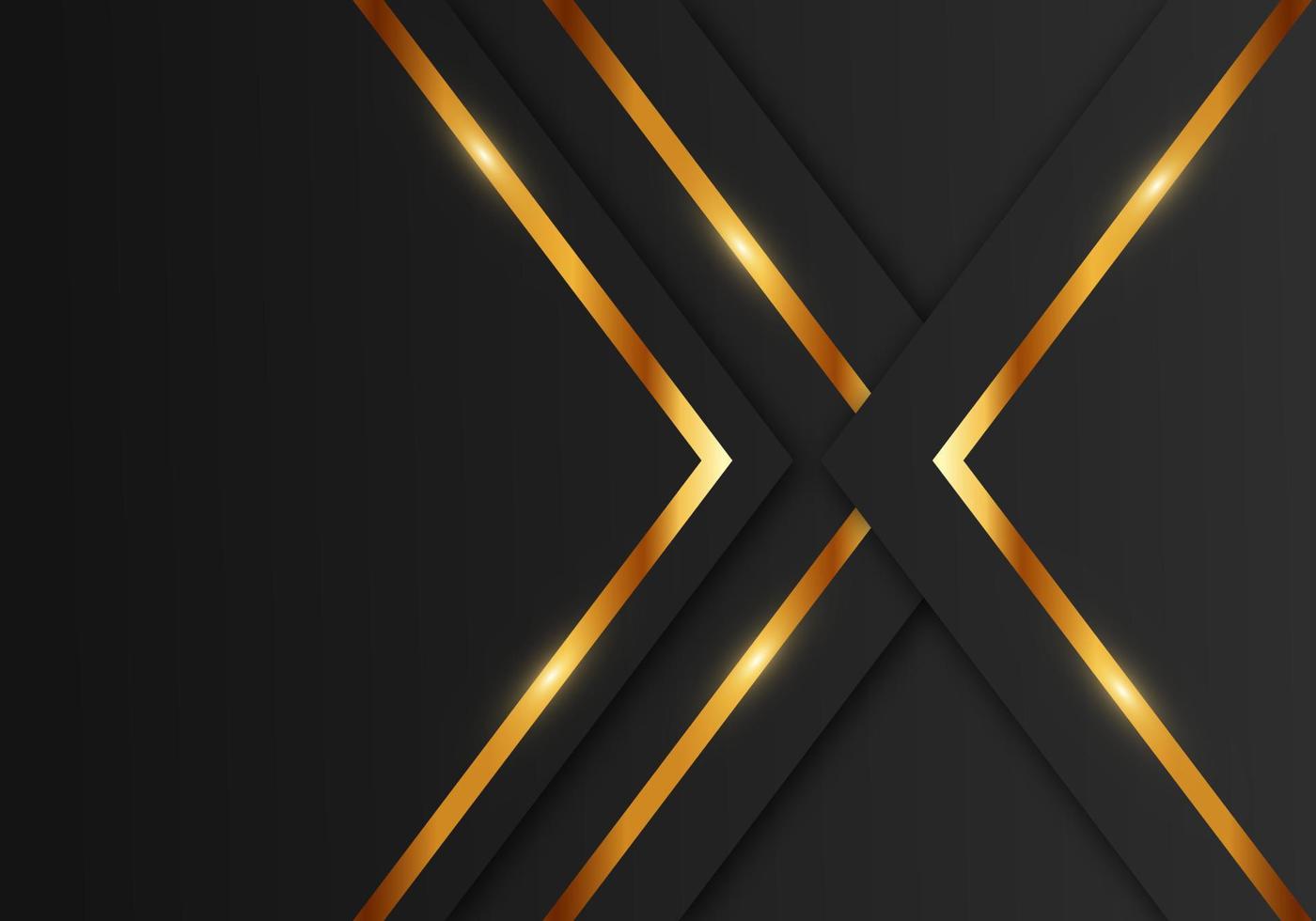Abstract Premium Black Geometric Overlap Layers with Stripe Golden Line Luxury Style on Dark Background with Copy Space vector