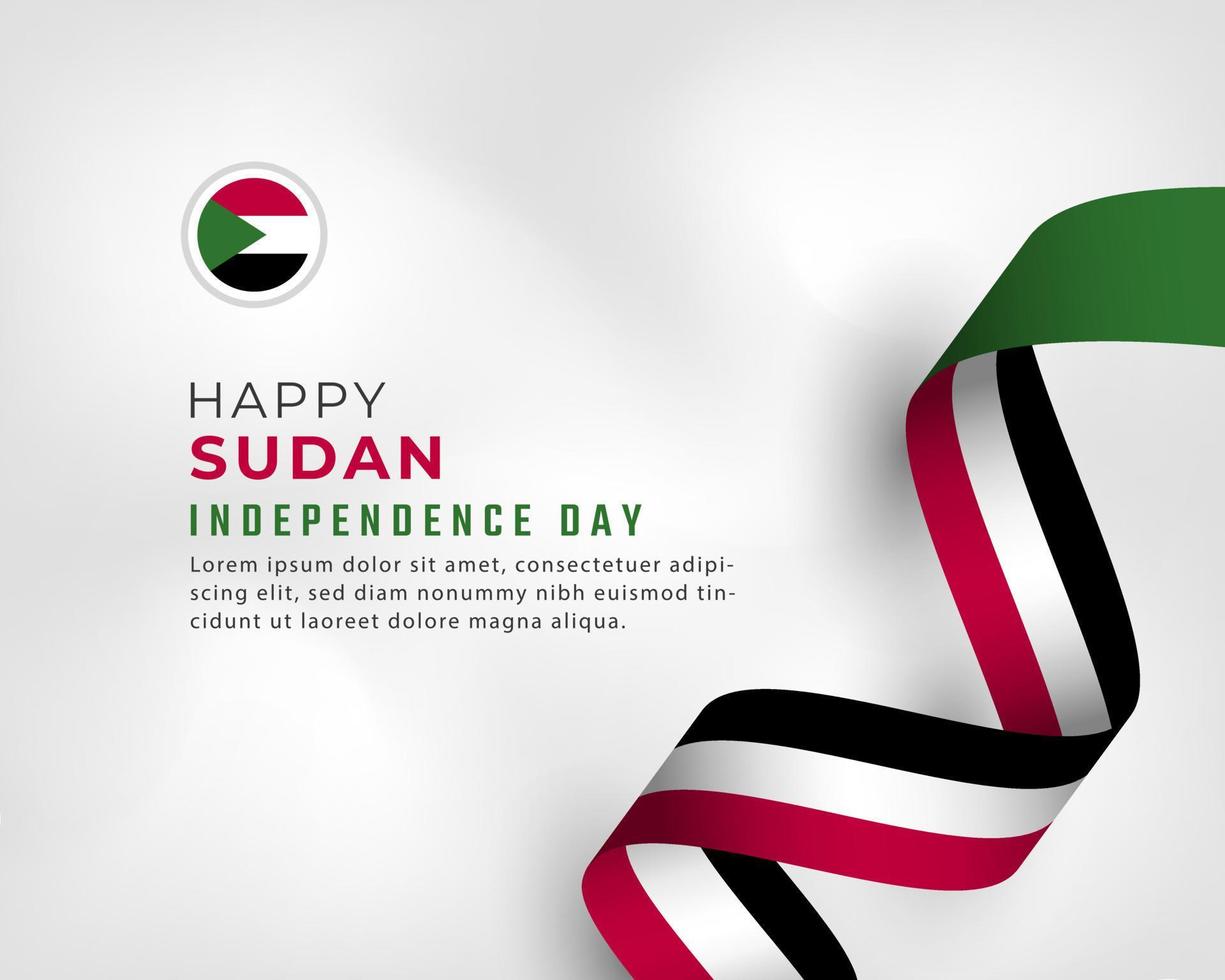 Happy Sudan Independence Day January 1st Celebration Vector Design Illustration. Template for Poster, Banner, Advertising, Greeting Card or Print Design Element