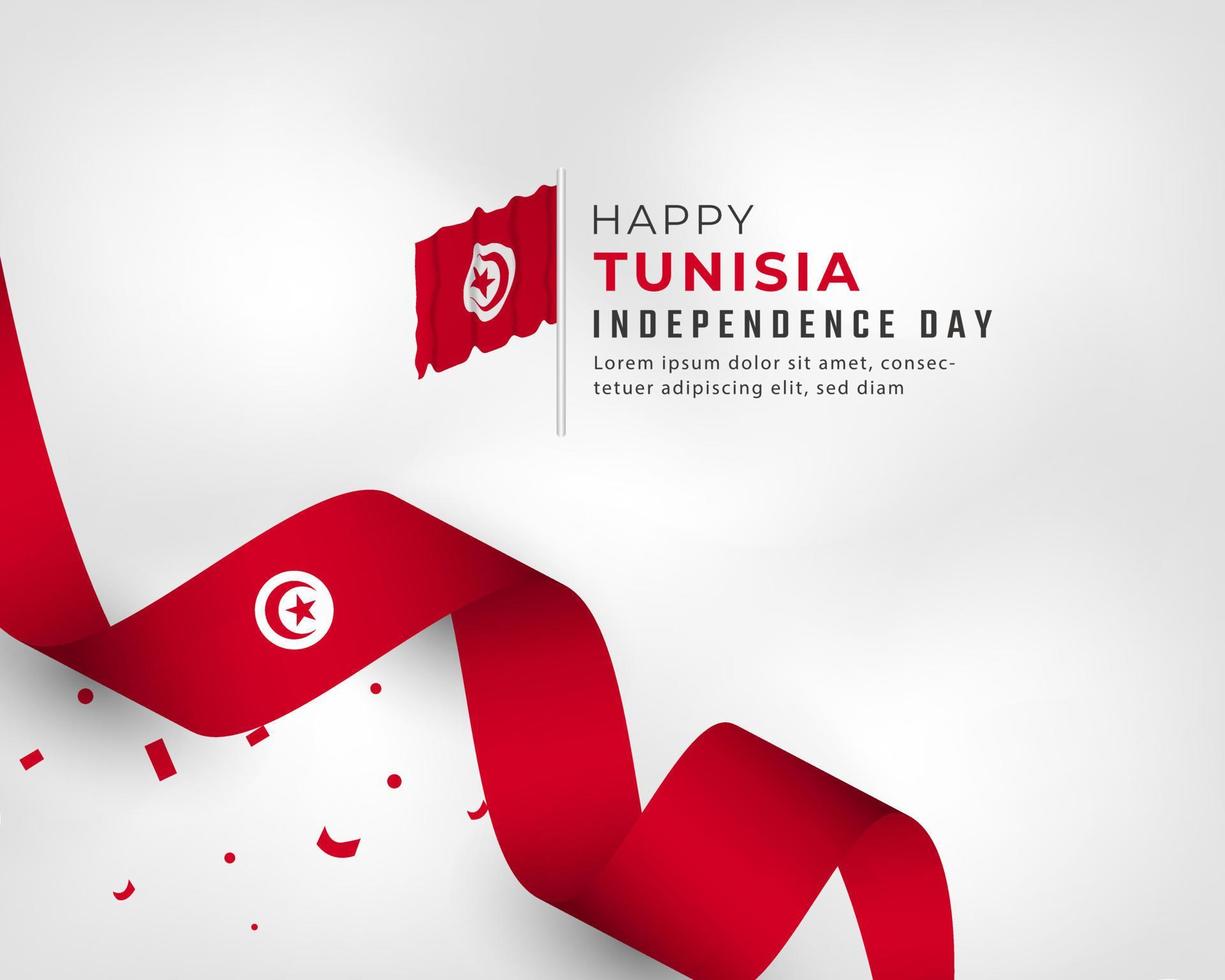 Happy Tunisia Independence Day March 20th Celebration Vector Design Illustration. Template for Poster, Banner, Advertising, Greeting Card or Print Design Element