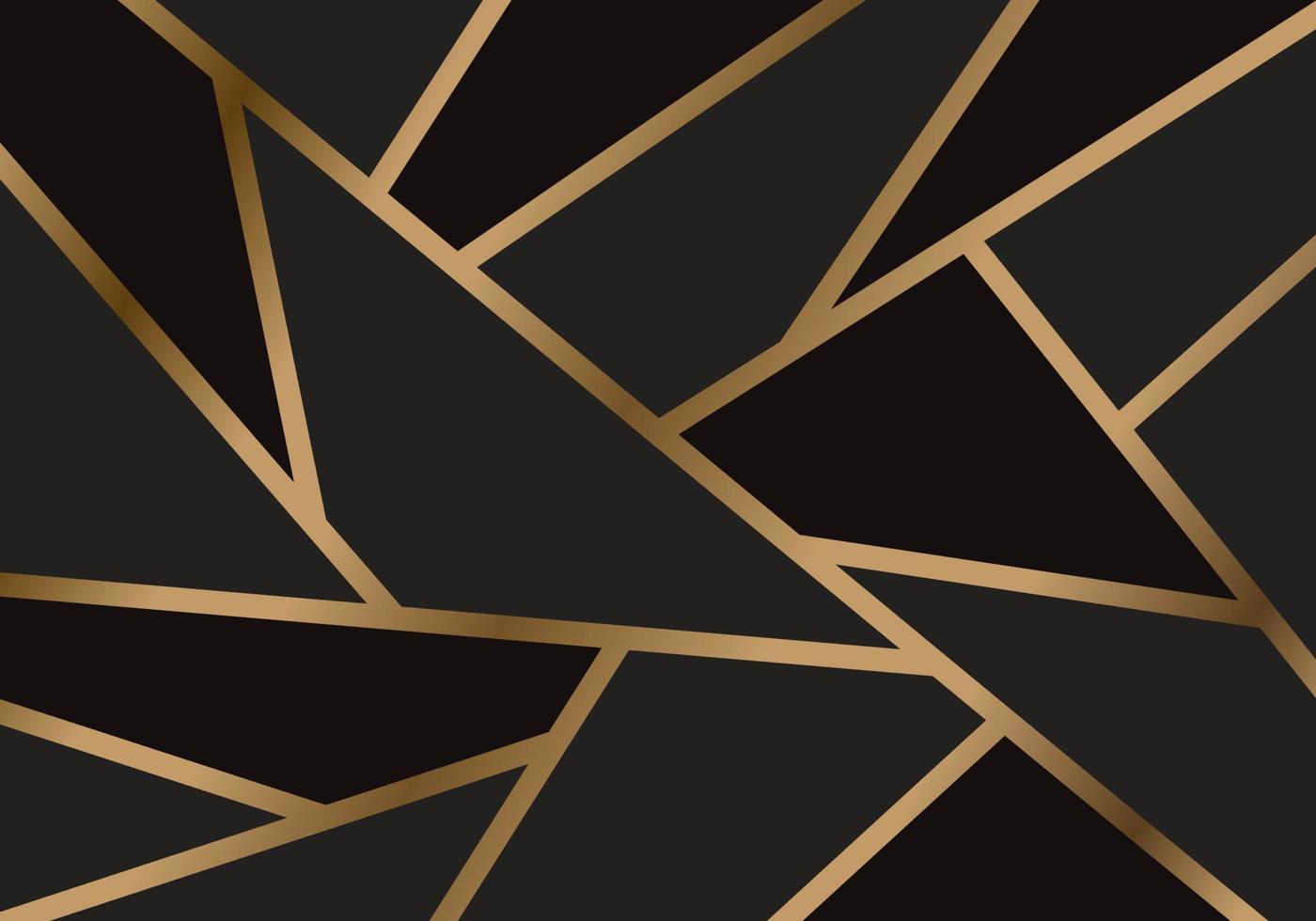 Modern Mosaic Wallpaper Dark Black and Golden Lines Pattern Background Texture vector