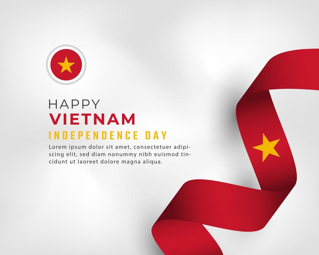 Happy Vietnam Independence Day September 2th Celebration Vector Design Illustration. Template for Poster, Banner, Advertising, Greeting Card or Print Design Element