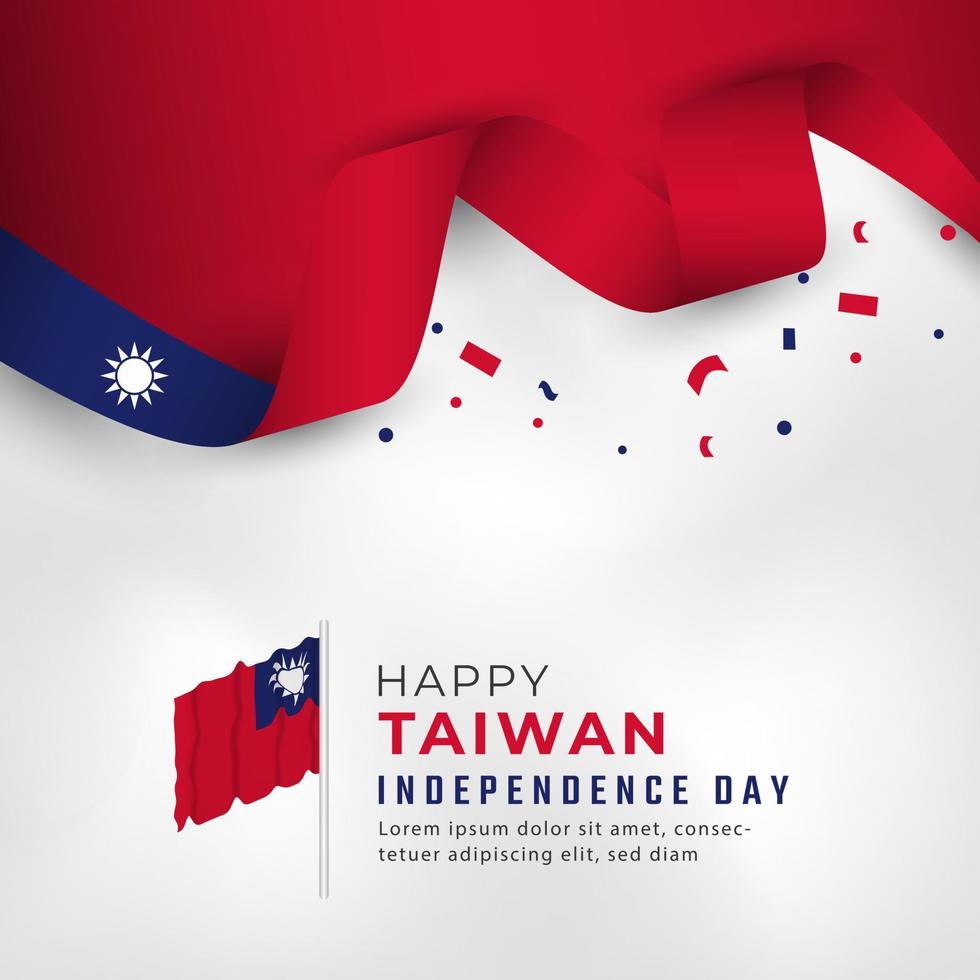 feliz día nacional de taiwán 10 de octubre celebración ilustración de diseño vectorial. plantilla para poster, pancarta, publicidad, tarjeta de felicitación o elemento de diseño de impresión vector