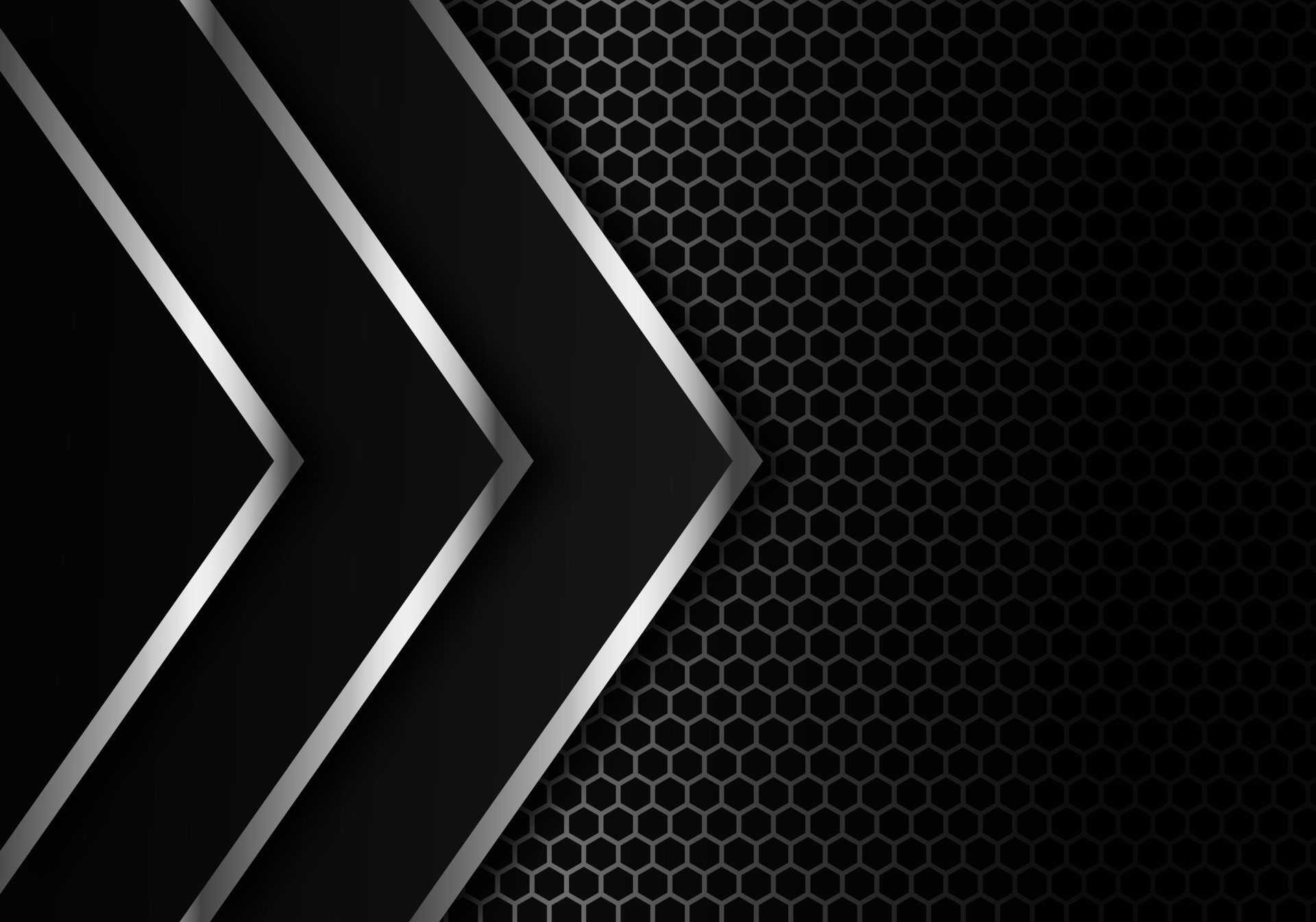 Abstract Dark Carbon Fiber Texture and Metal Lines Chromium on Metallic Hexagon Modern