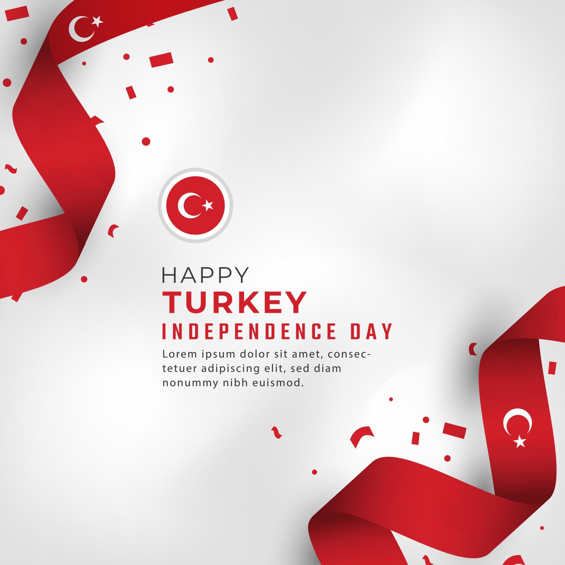 Happy Turkey Independence Day October 29th Celebration Vector Design