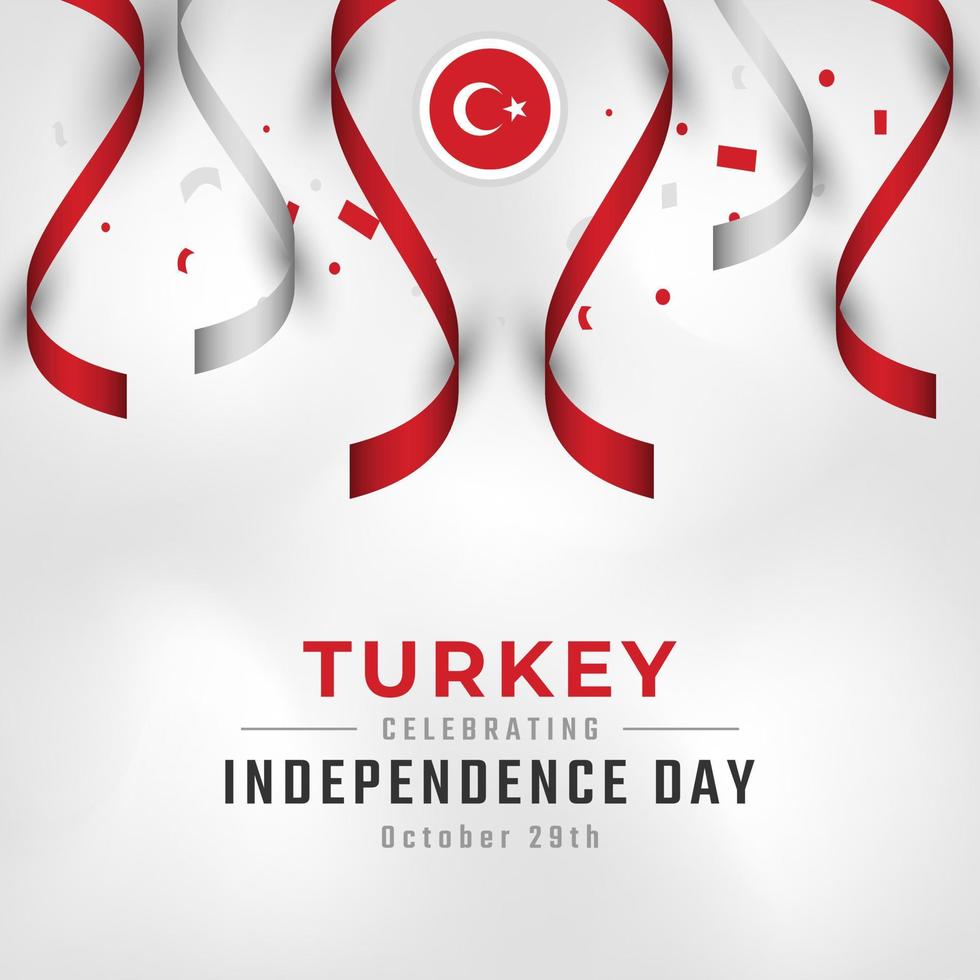 Happy Turkey Independence Day October 29th Celebration Vector Design Illustration. Template for Poster, Banner, Advertising, Greeting Card or Print Design Element