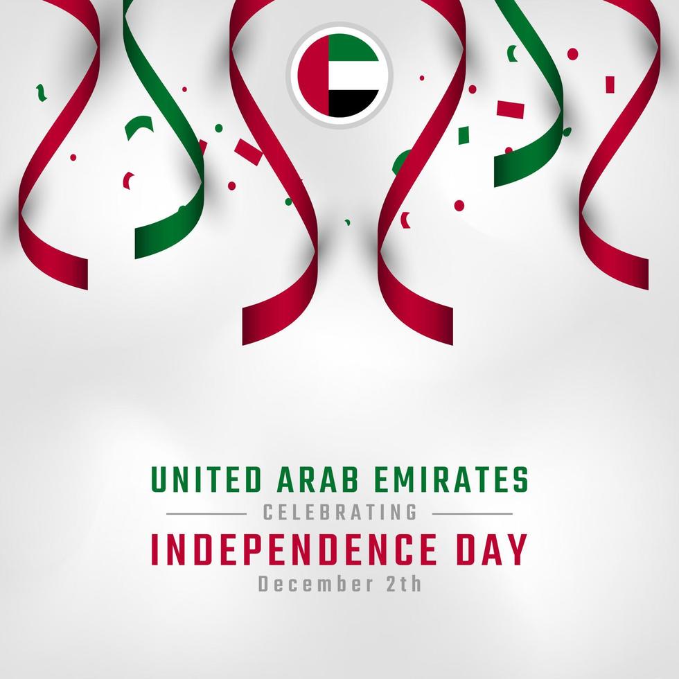 feliz día de la independencia de los emiratos árabes unidos 2 de diciembre celebración ilustración de diseño vectorial. plantilla para poster, pancarta, publicidad, tarjeta de felicitación o elemento de diseño de impresión vector