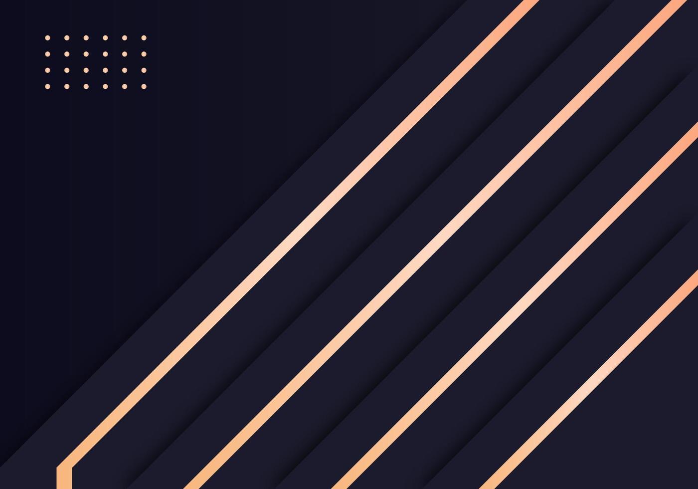 Abstract Shiny Gold Lines Diagonal Geometric Overlap Luxurious Dark Navy Purple Background with Copy Space for Text vector
