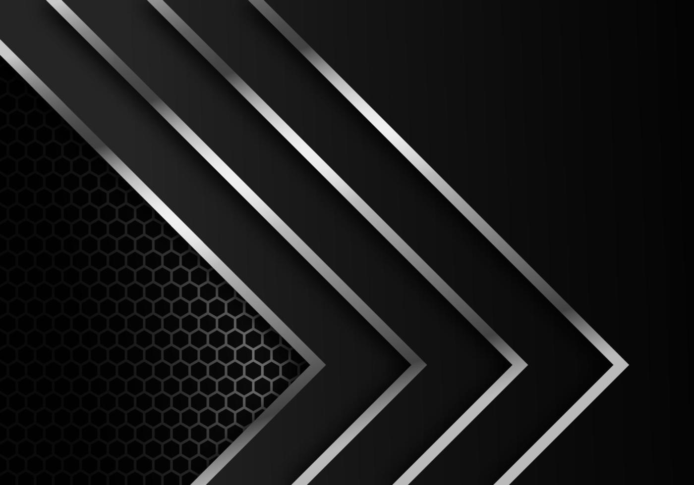 Abstract Dark Carbon Fiber Texture and Metal Lines Chromium on Metallic Hexagon Modern Technology Design Background vector