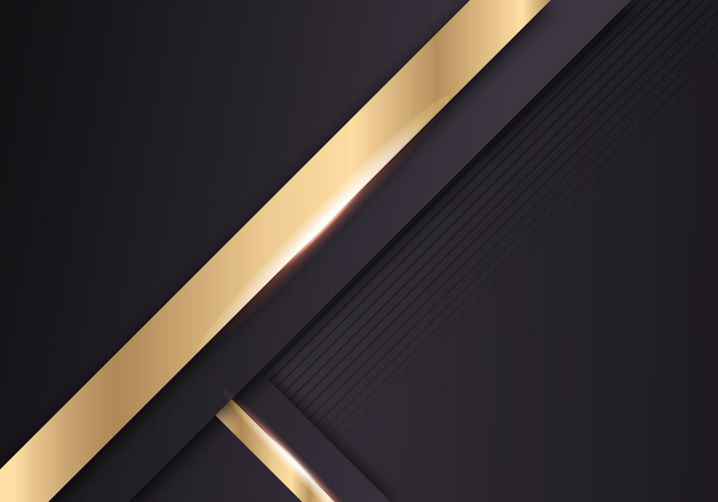 Abstract Shiny Gradient Gold Lines Diagonal Overlap Luxurious Dark Background with Copy Space for Text vector