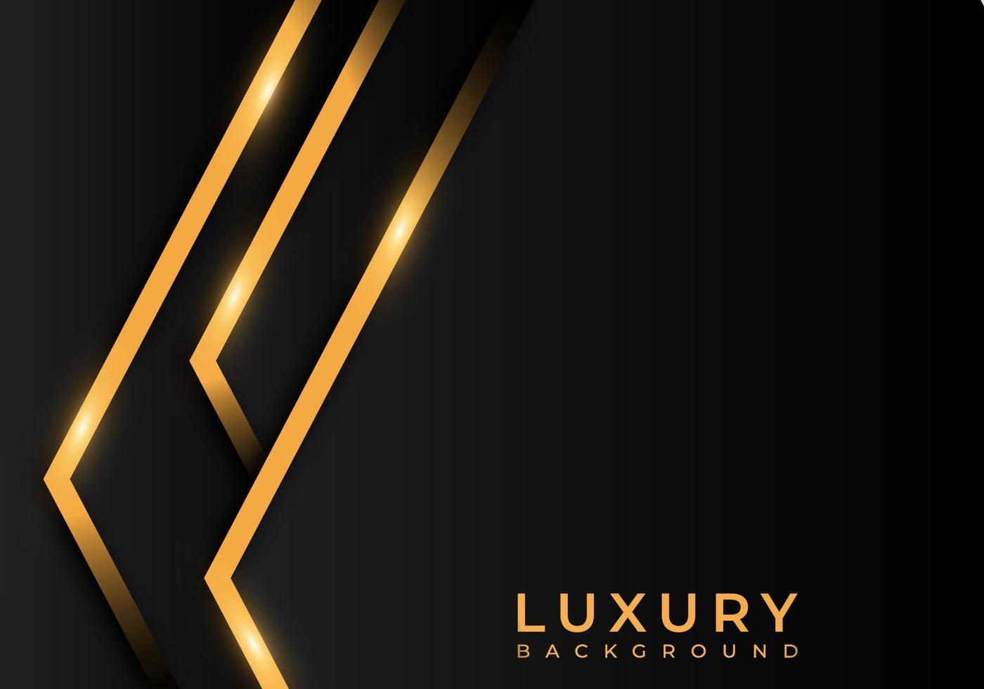 Abstract Premium Black Geometric Overlap Layers with Stripe Golden Line Luxury Style on Dark Background with Copy Space vector