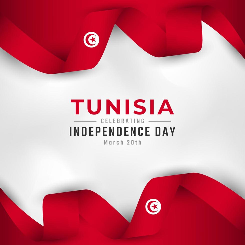 Happy Tunisia Independence Day March 20th Celebration Vector Design Illustration. Template for Poster, Banner, Advertising, Greeting Card or Print Design Element