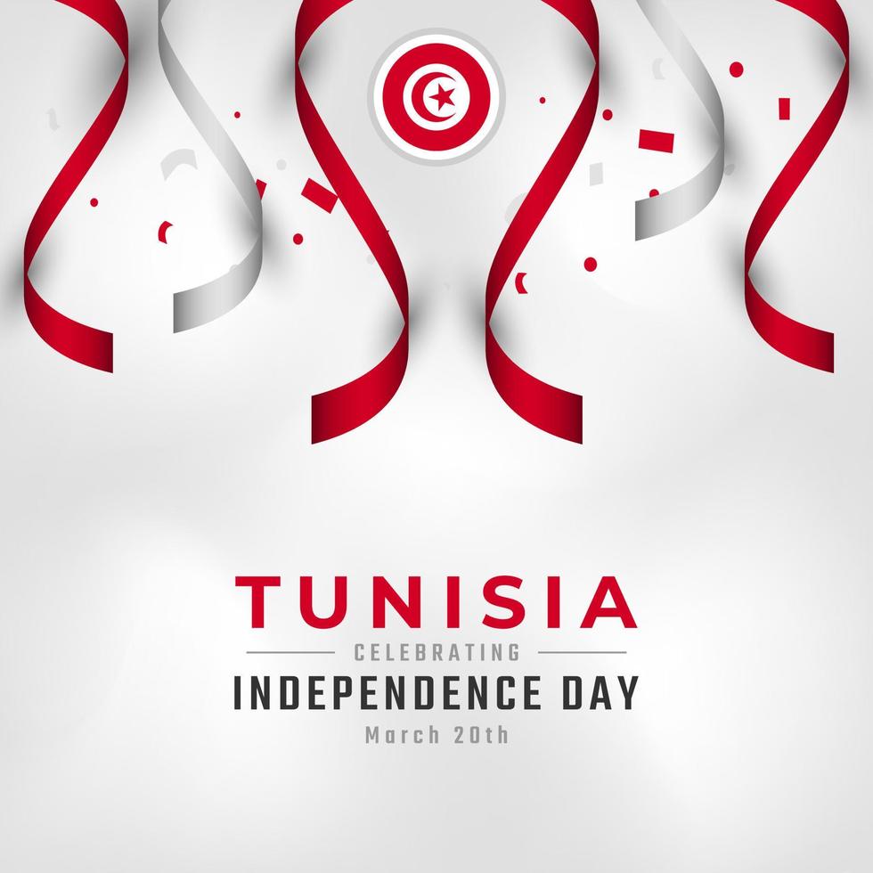 Happy Tunisia Independence Day March 20th Celebration Vector Design Illustration. Template for Poster, Banner, Advertising, Greeting Card or Print Design Element