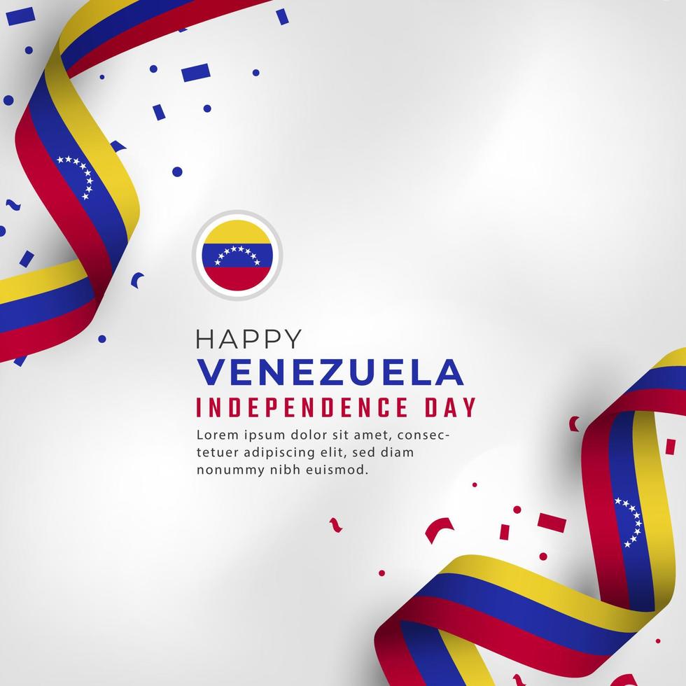 Happy Venezuela Independence Day July 5th Celebration Vector Design Illustration. Template for Poster, Banner, Advertising, Greeting Card or Print Design Element