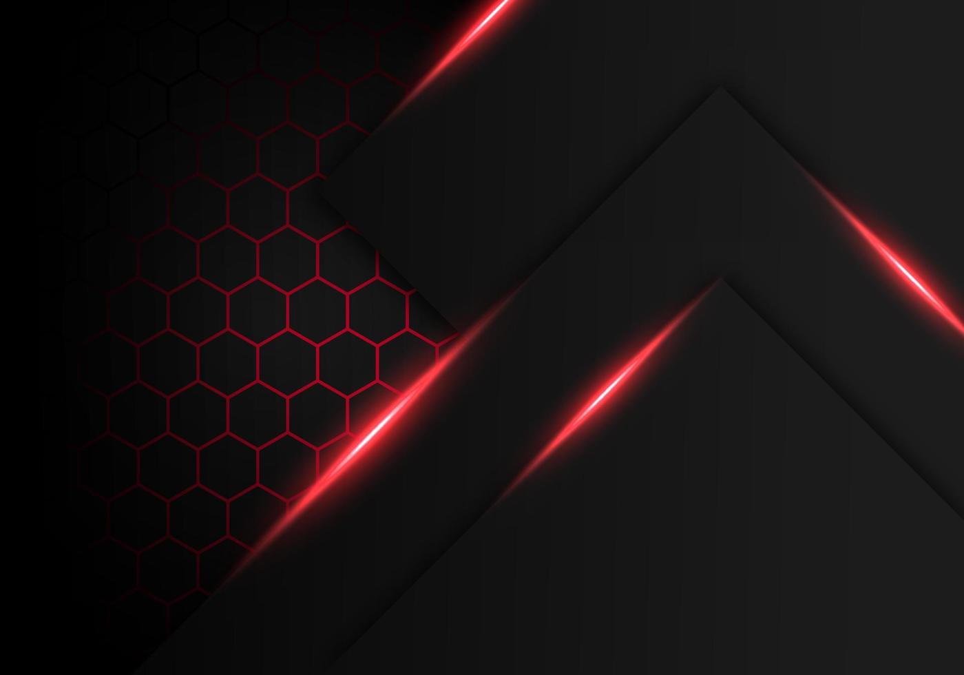 Abstract Dark Grey Metallic Overlap Red Light Hexagon Design Modern Luxury Futuristic Technology Background vector