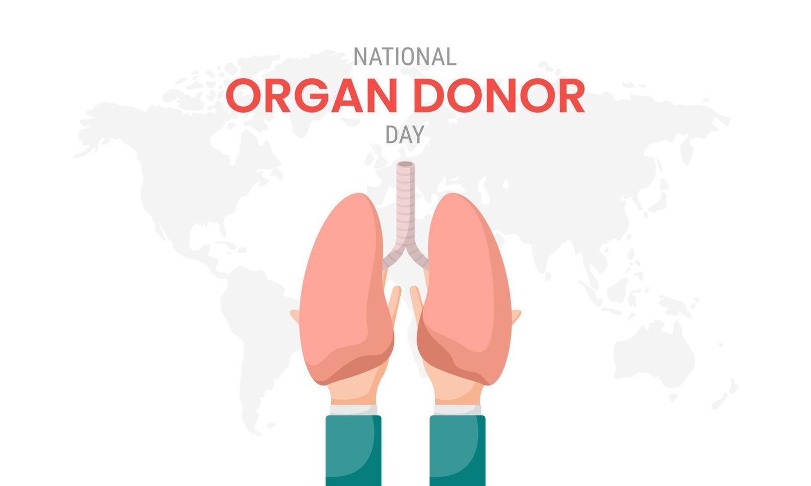 dia nacional del donante de organos con pulmones vector